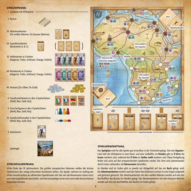 Africana - Ein spannendes Brettspiel über Expeditionen in Afrika