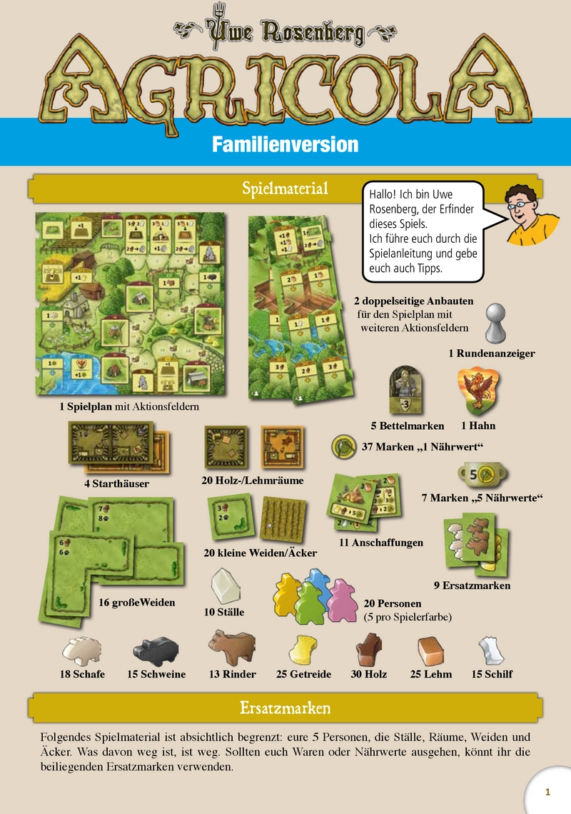 Agricola - Familienversion Spielanleitung