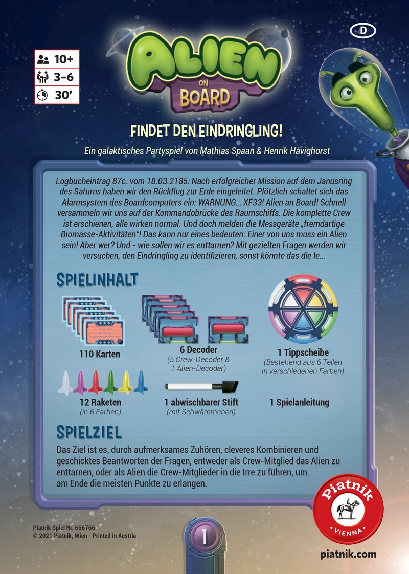 Alien on Board - Finde das Alien unter den Crew-Mitgliedern
