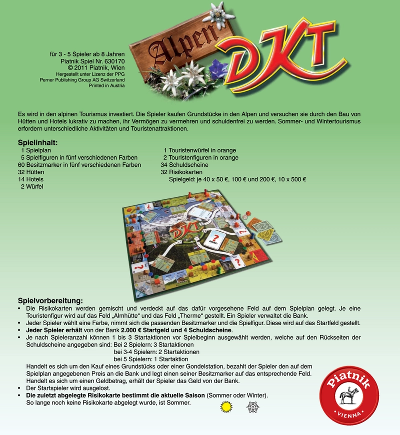 Alpen DKT - Gesellschaftsspiel über alpenländischen Tourismus