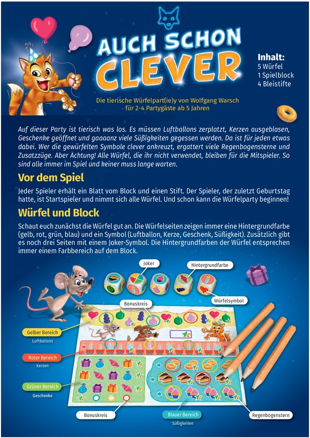 Auch schon Clever - Tierische Würfelparty für 2-4 Spieler