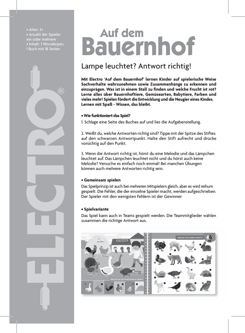 Auf dem Bauernhof - Lernspiel für Kinder mit Elektro-Funktion