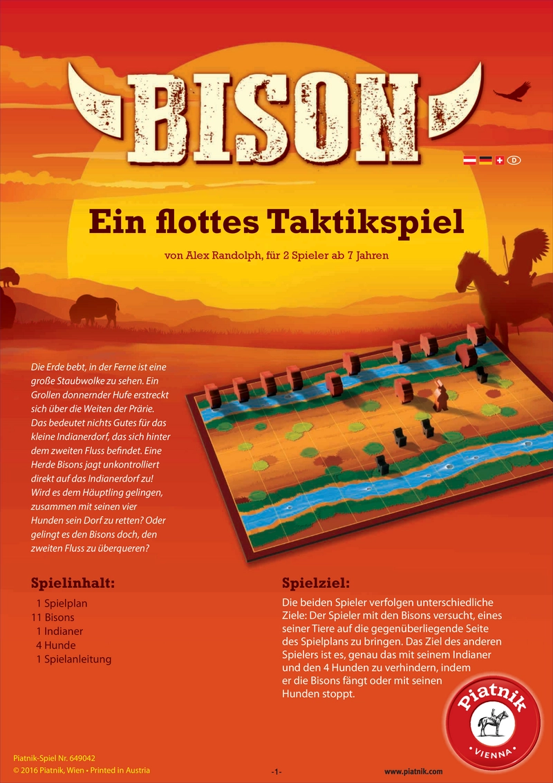 Bison - Ein flott Taktikspiel für 2 Spieler ab 7 Jahren