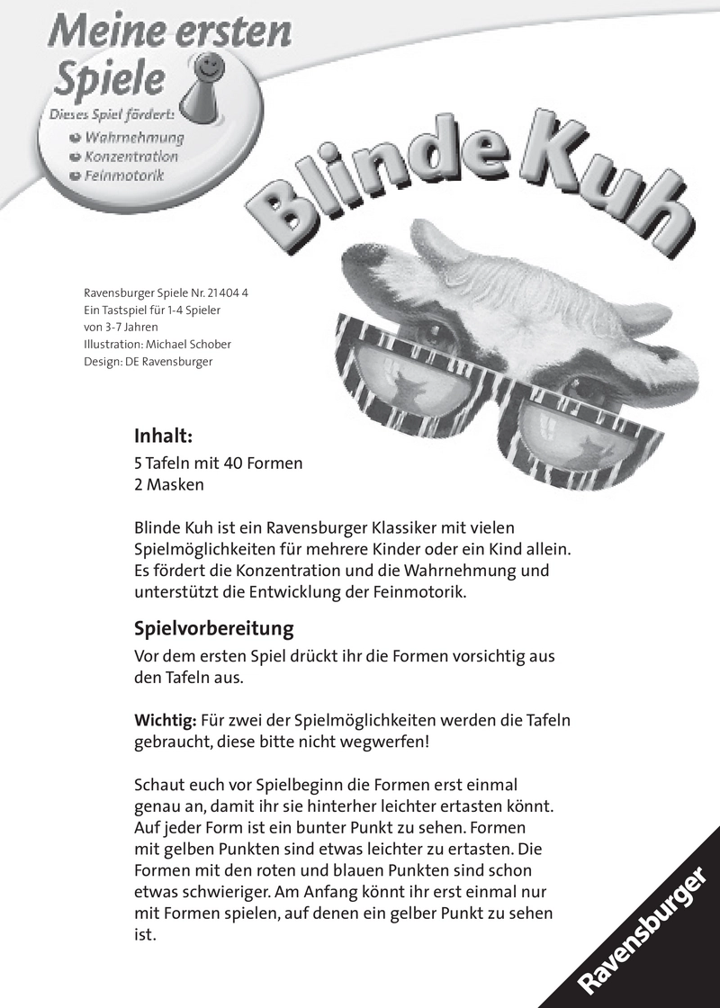 Blinde Kuh - Kinderspiel zum Tasten und Erkennen