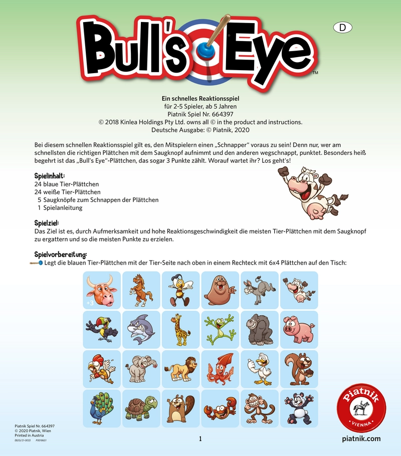 Bull’s Eye - Schnelles Reaktionsspiel für die ganze Familie