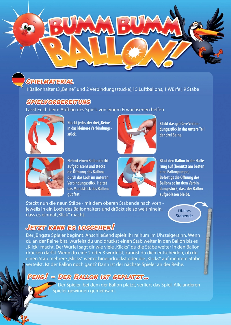Bumm Bumm Ballon - Geschicklichkeitsspiel für die ganze Familie