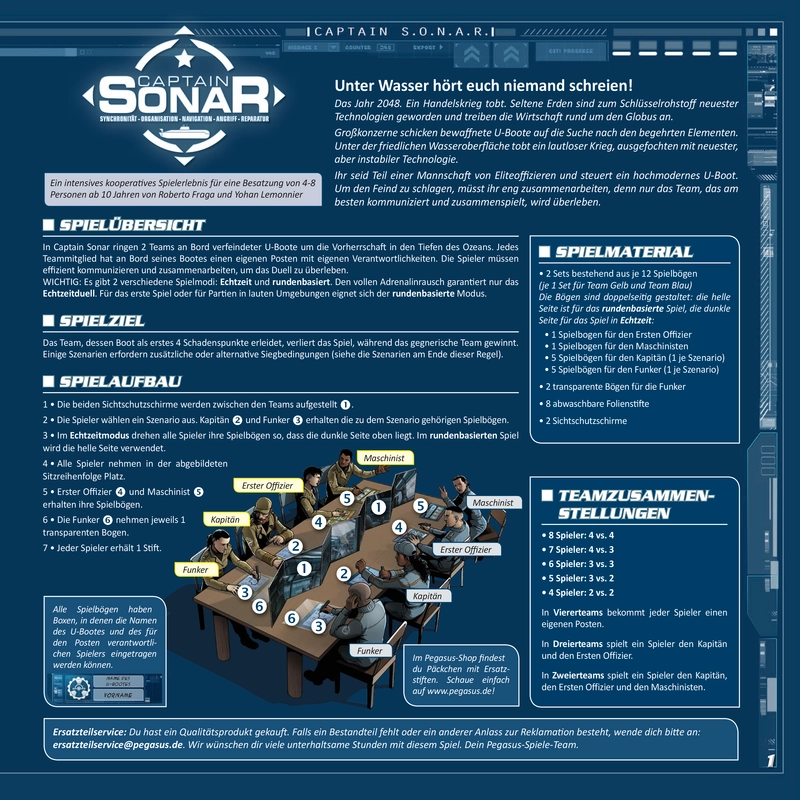Captain S.O.N.A.R - Strategisches U-Boot-Spiel für 4-8 Spieler