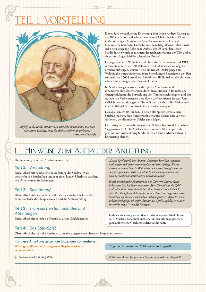 Carnegie - Anleitung, Spielmechanik und Strategie