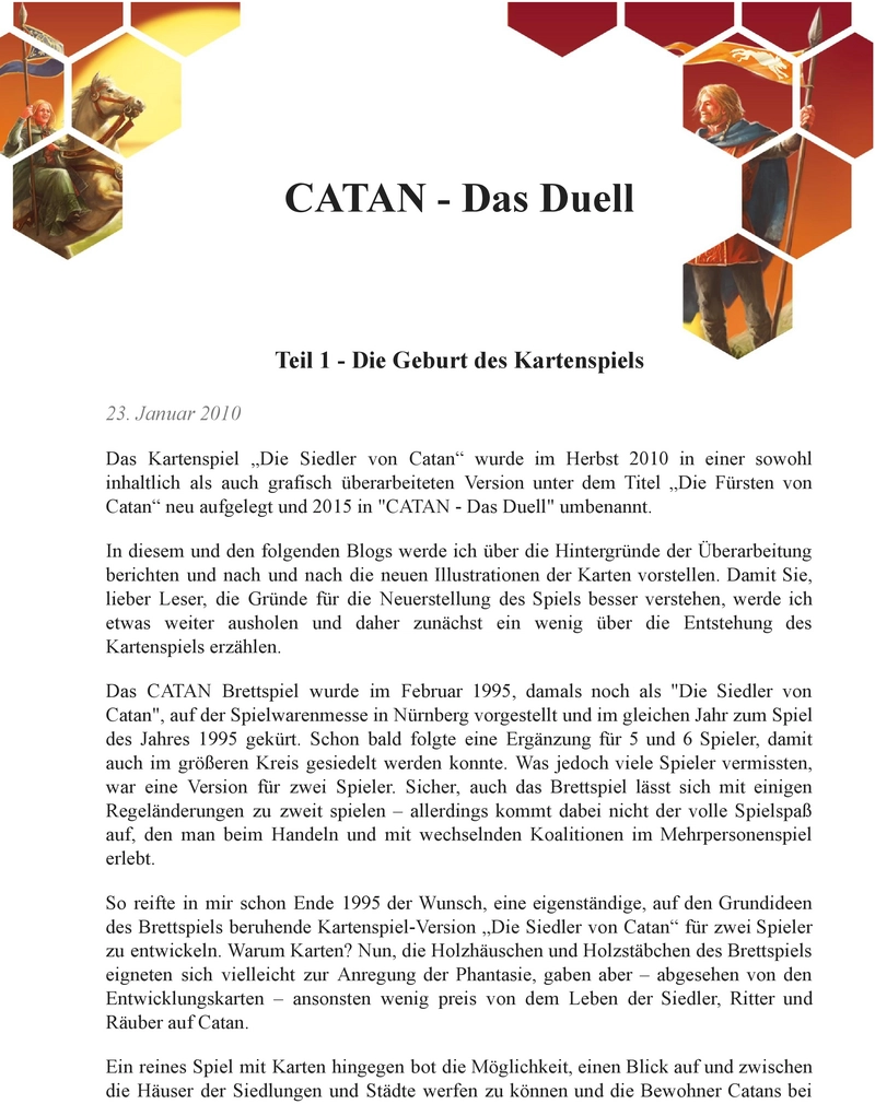 CATAN - Das Duell: Die Geburt des Kartenspiels