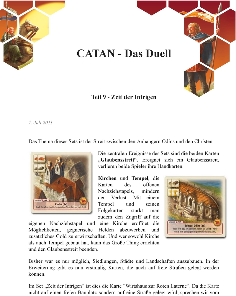 CATAN - Das Duell: Zeit der Intrigen Spielanleitung