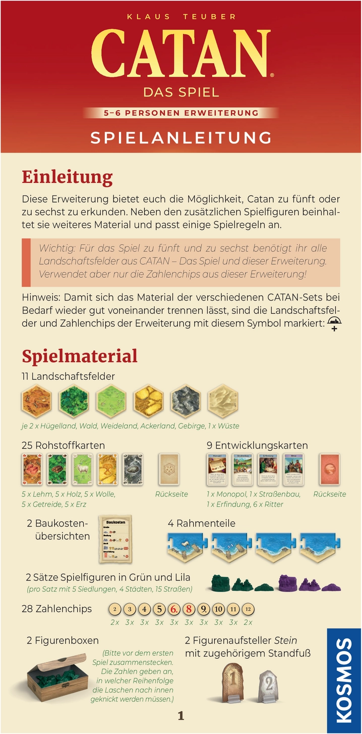 Catan - Das Spiel 5-6 Personen Erweiterung Spielanleitung