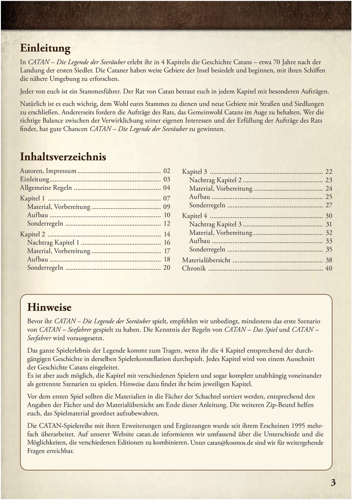 Catan - Die Legende der Seeräuber: Regeln und Spielanleitung