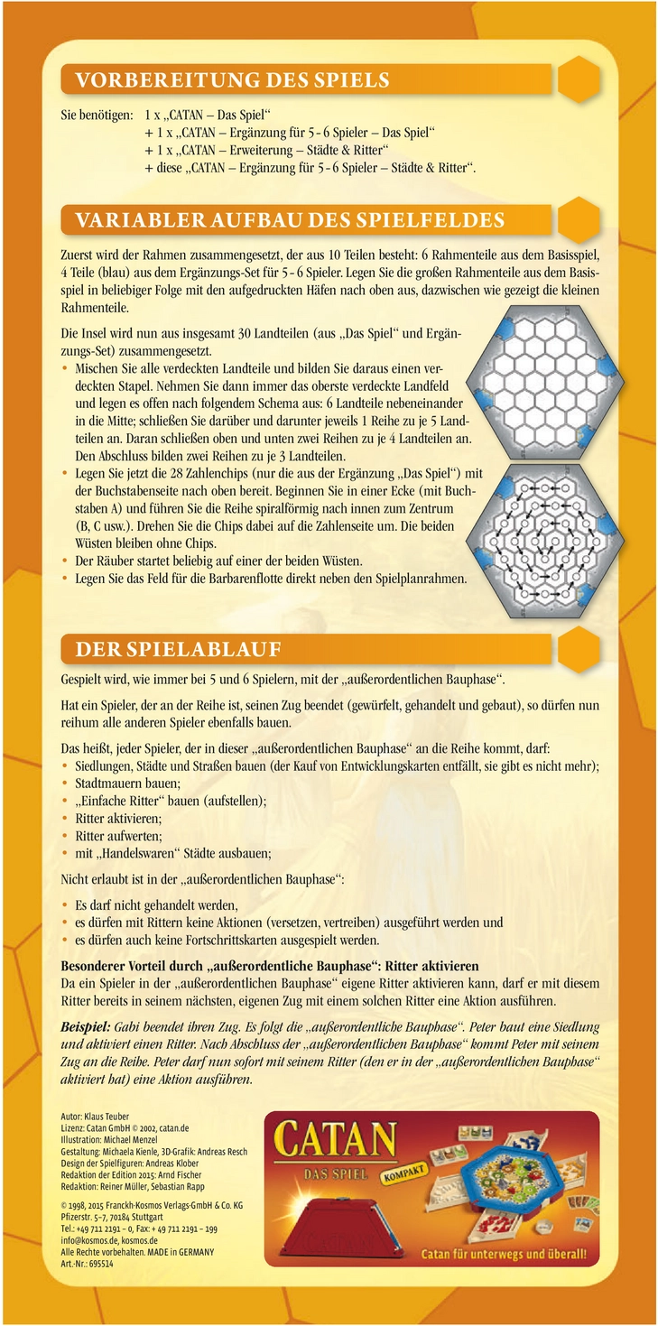 Catan Städte & Ritter Spielanleitung für 5-6 Spieler
