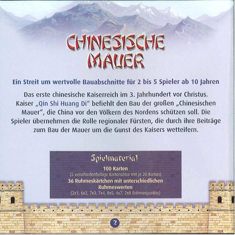 Chinesische Mauer - Spielanleitung und Regeln