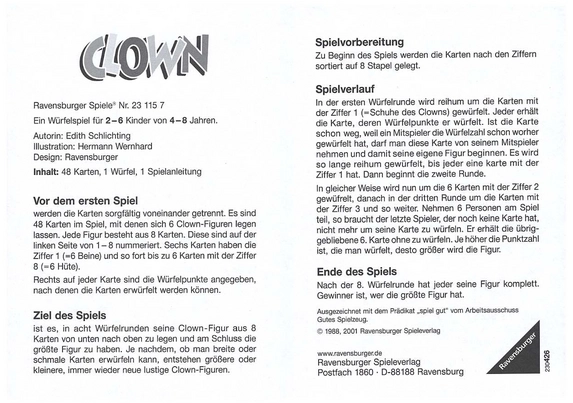 Clown - Ein spannendes Würfelspiel für Kinder