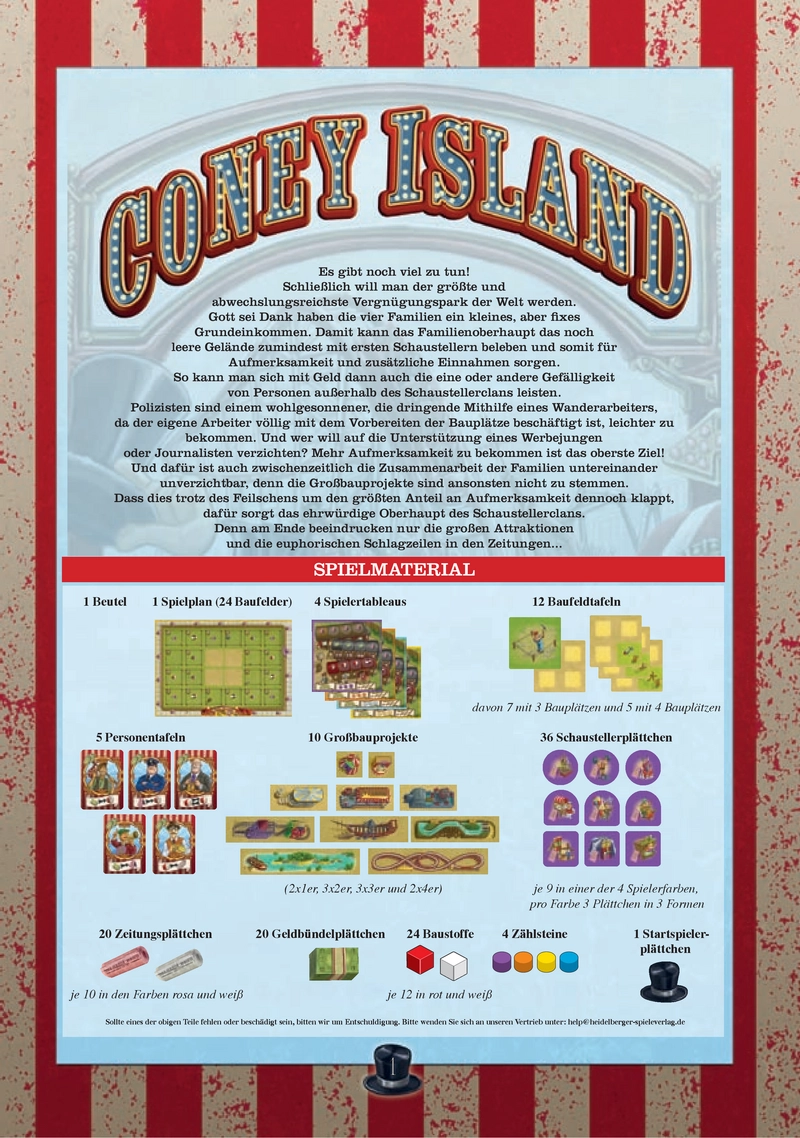 Coney Island - Strategisches Vergnügungsparkspiel mit Schaustellern
