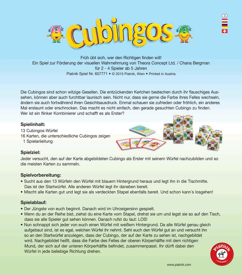 Cubingos - Ein lustiges Spiel für Kinder zur Förderung der visuellen Wahrnehmung