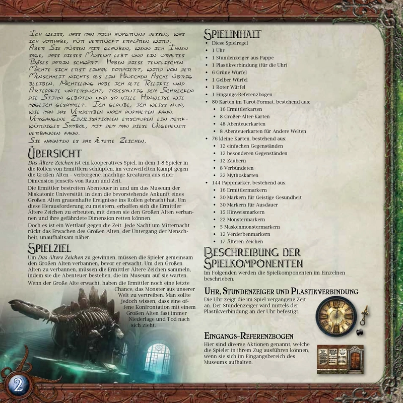 Das Ältere Zeichen - Spielanleitung und Regeln
