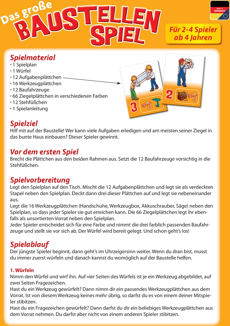 Das große Baustellen Spiel - Regeln und Anleitung