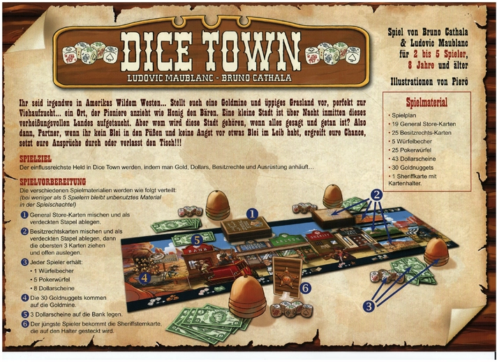 Dice Town: Würfelspiel im Wilden Westen für 2 bis 5 Spieler