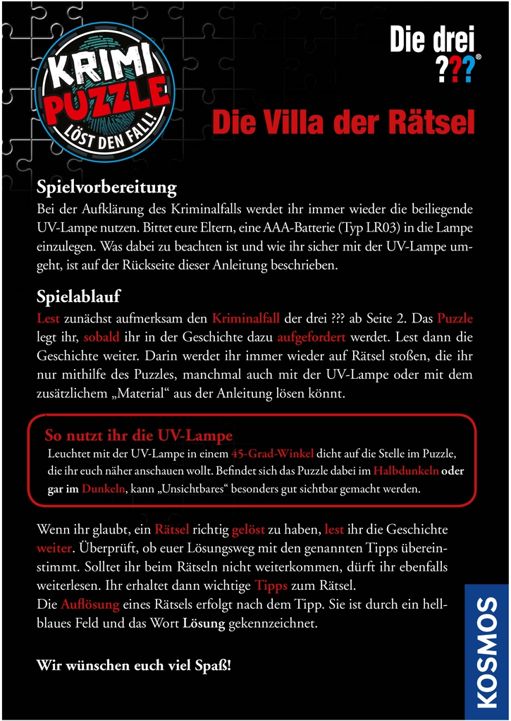 Die drei ??? - Die Villa der Rätsel Spielanleitung