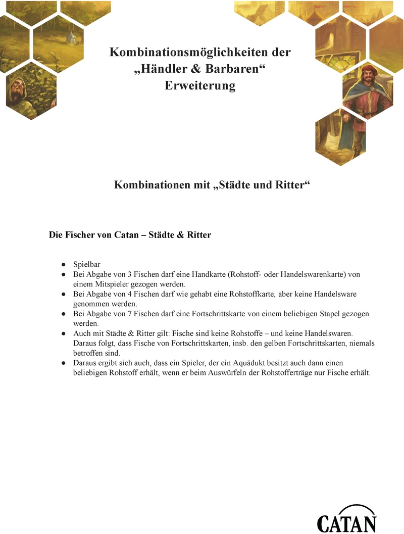 Kombinationsmöglichkeiten der Erweiterung Händler & Barbaren