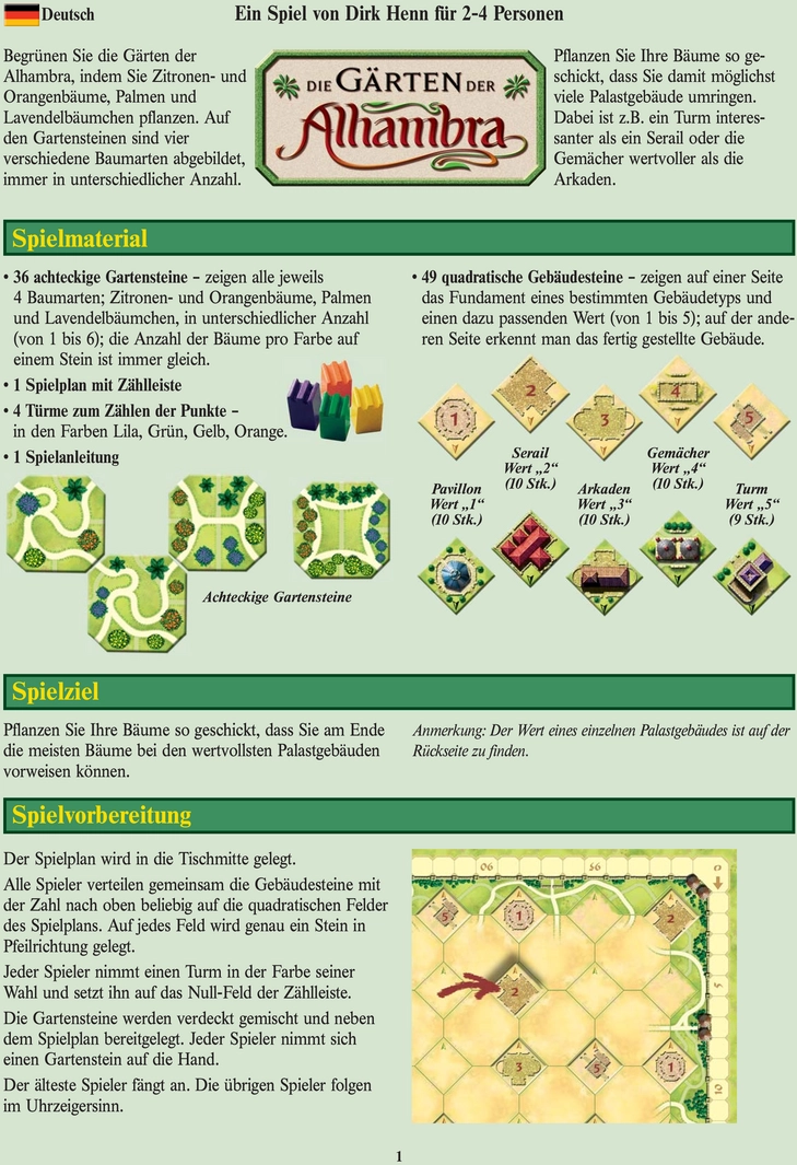 Die Gärten der Alhambra - Strategisches Brettspiel für 2-4 Personen