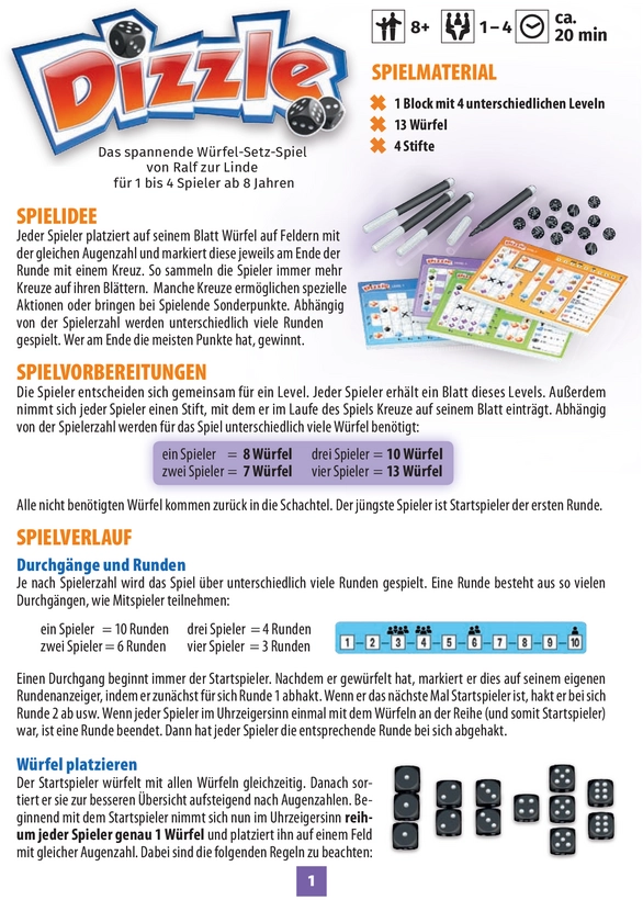 Dizzle - Spannendes Würfel-Setz-Spiel für die ganze Familie