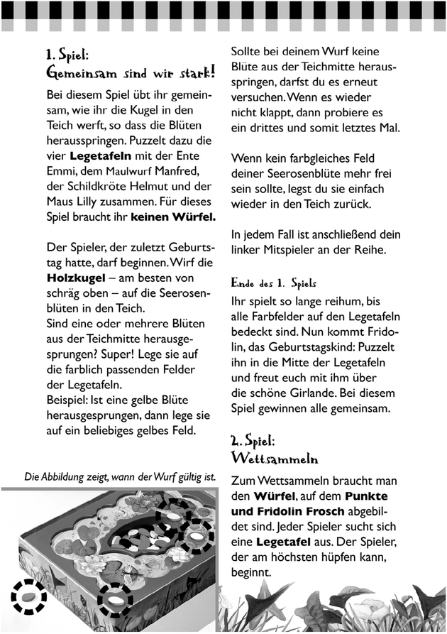 Eine Party für Fridolin Frosch - Spielanleitung
