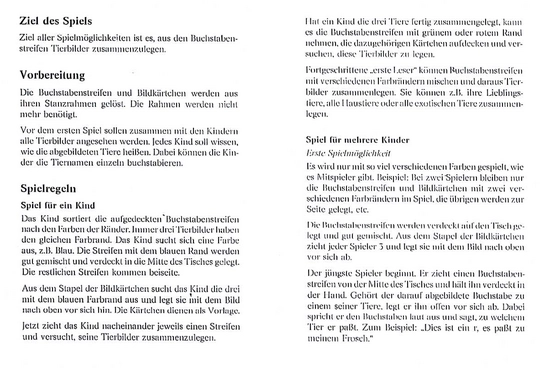 Erstes Lesen mit Tieren durch das ABC - Lernspiel für Kinder