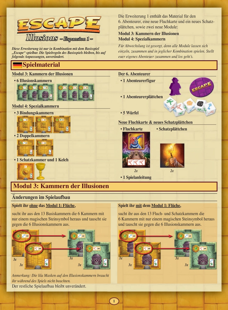 Escape: Illusions - Erweiterung 1 Spielanleitung