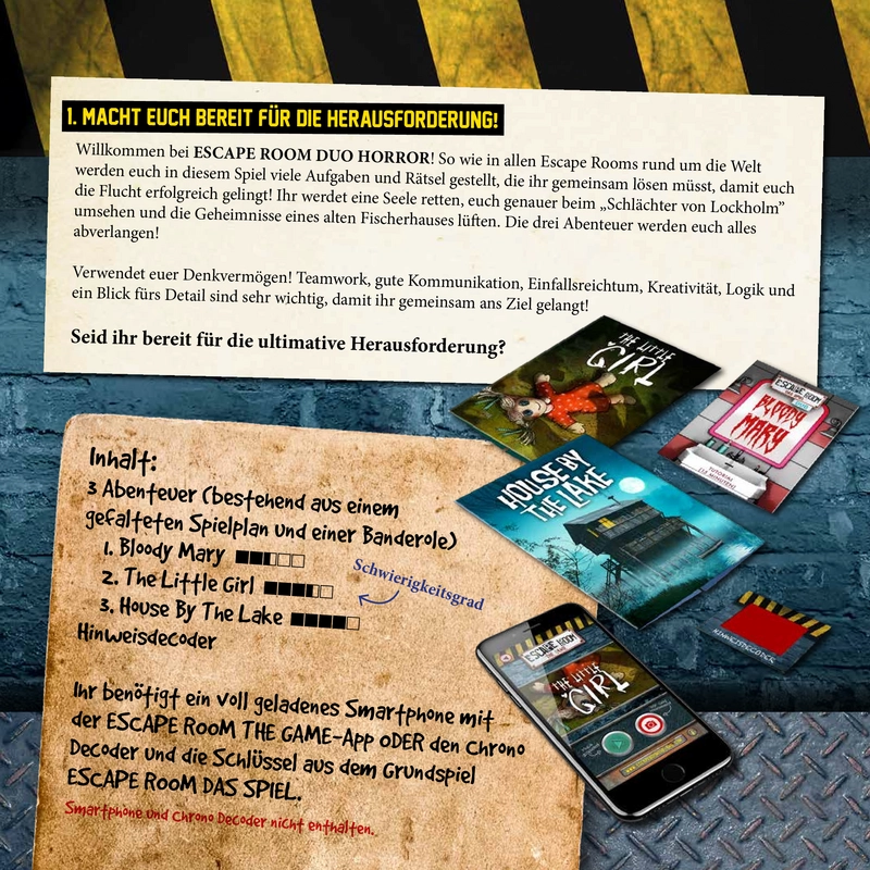 Escape Room DUO Horror - Spielanleitung und Regeln
