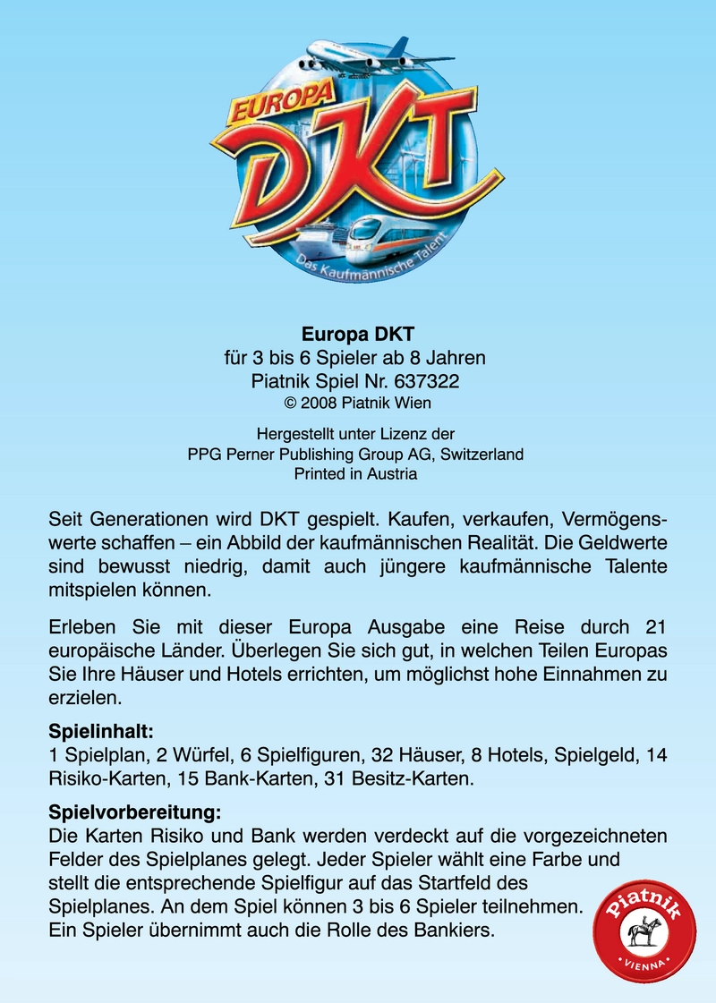 Europa DKT - Das Kaufmännische Talent Gesellschaftsspiel