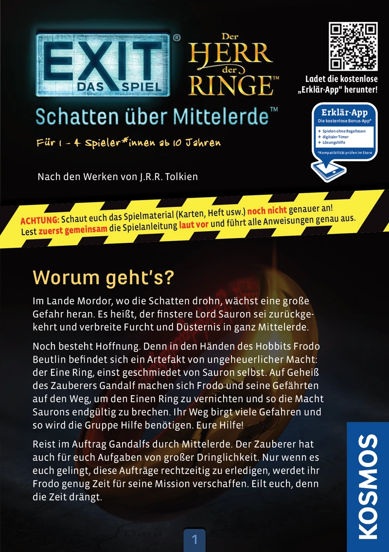 EXIT: Der Herr der Ringe - Schatten über Mittelerde Spielanleitung