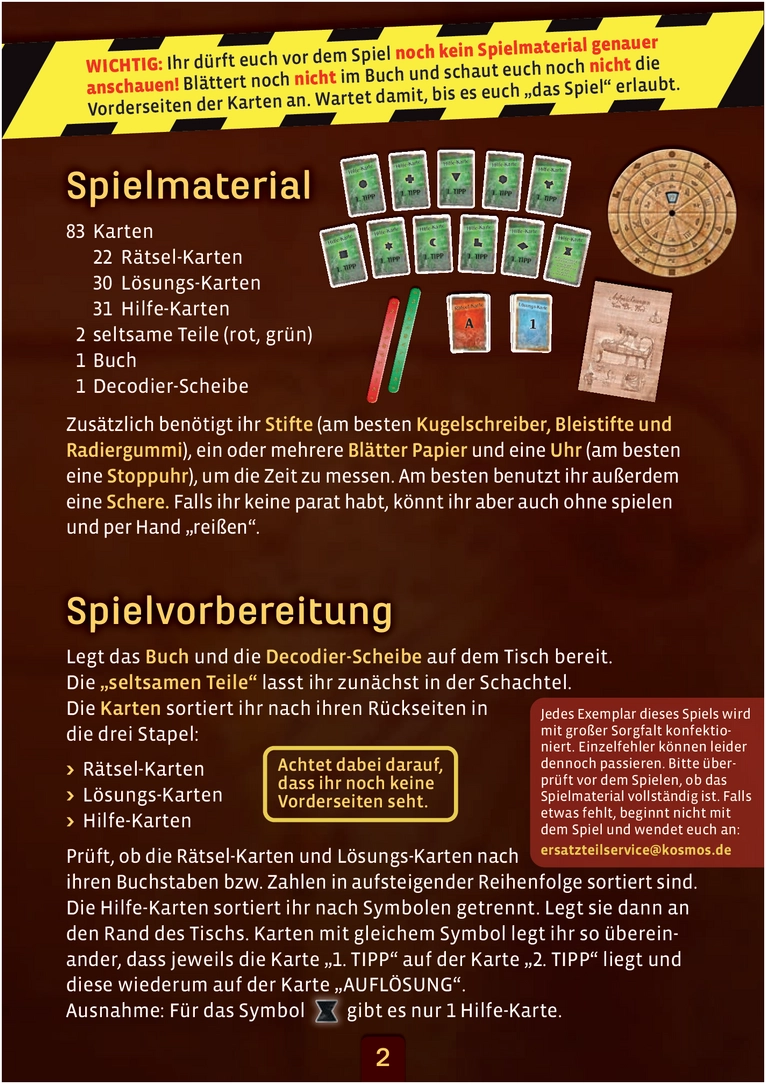 EXIT - Die Grabkammer des Pharao Spielanleitung