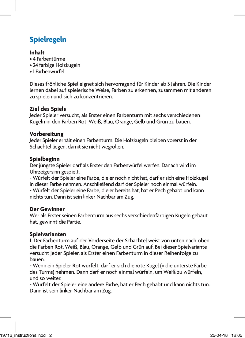 Farbtürme - Ein farbenfrohes Kinderspiel für kleine Baumeister