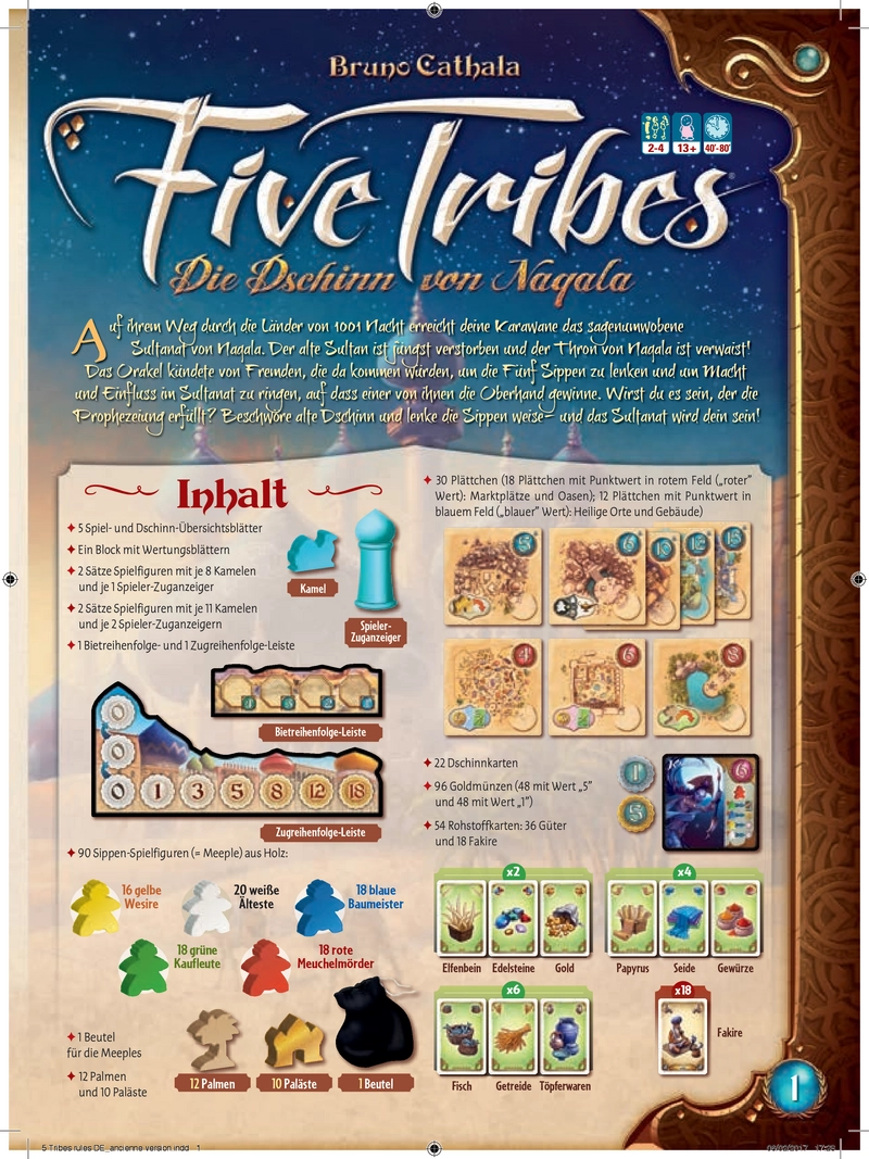 Five Tribes - Die Dschinn von Nagala Spielanleitung