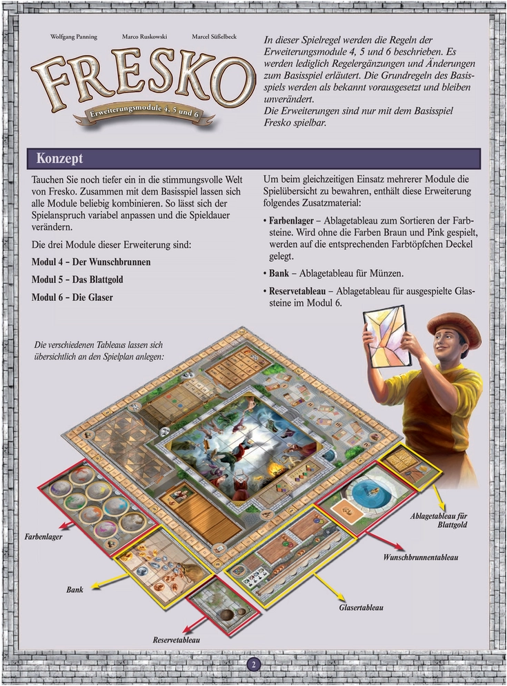 Fresko - Erweiterungsmodule 4, 5 und 6 für Brettspiel-Fans