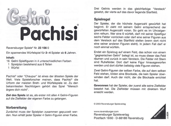 Gelini Pachisi - Spannendes Würfelspiel für die ganze Familie
