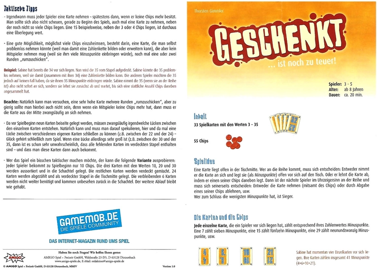 Geschenkt - Strategisches Kartenspiel für gesellige Runden