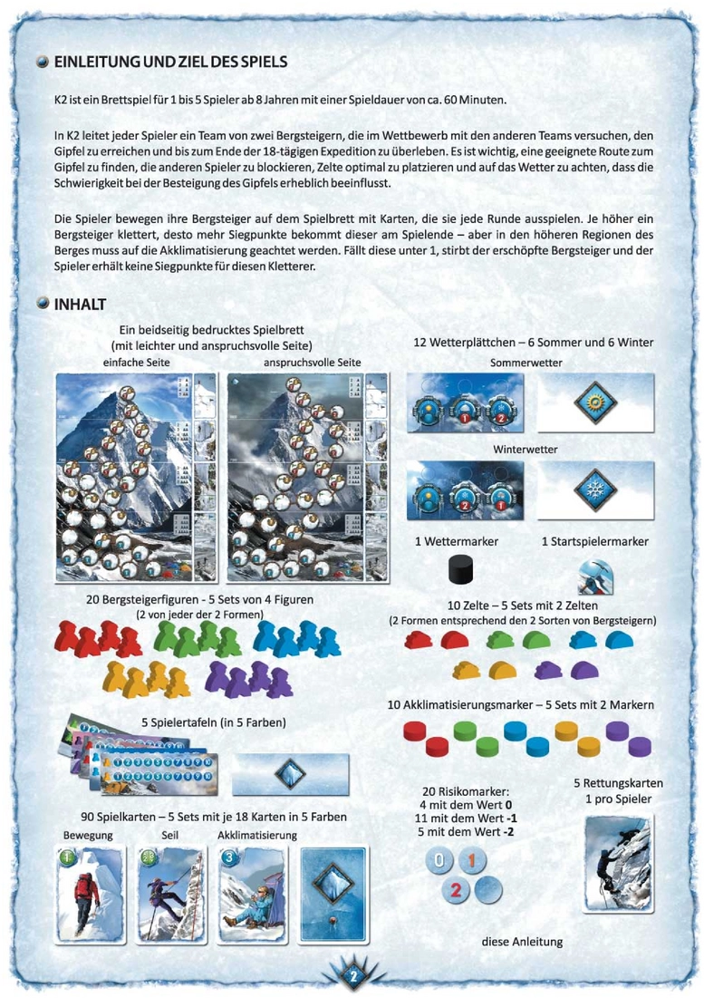 K2 - Das strategische Brettspiel über den Aufstieg zum Gipfel