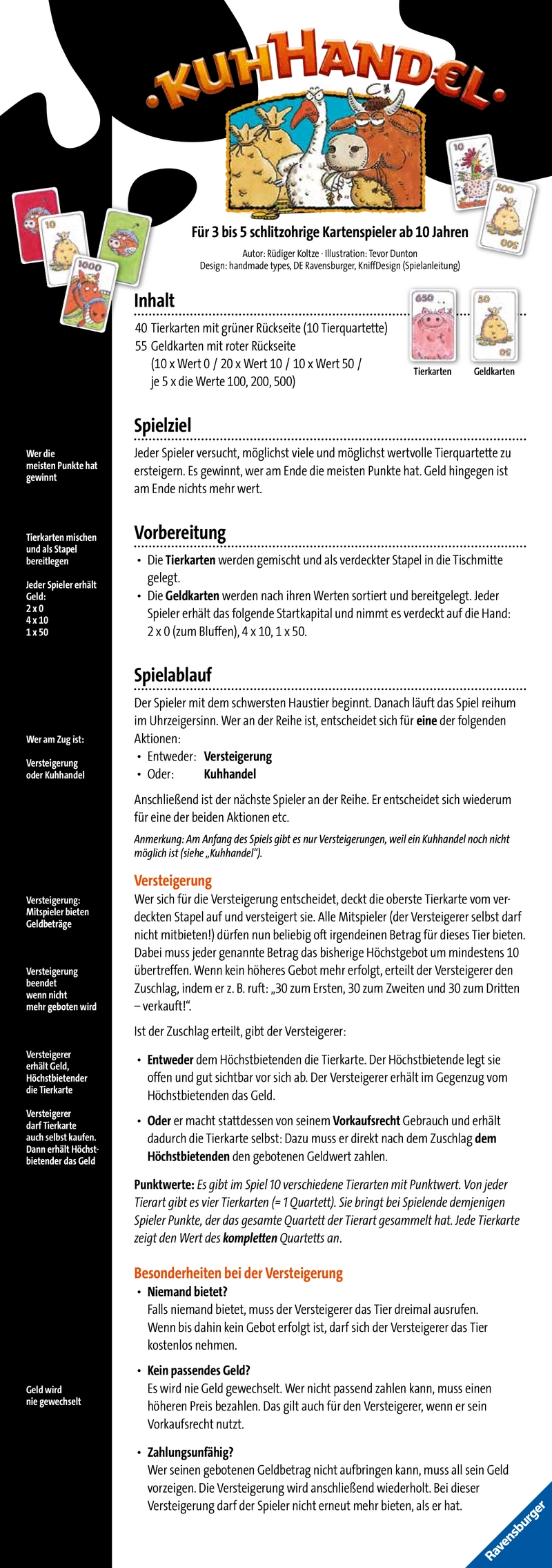 Kuhhandel - Das spannende Kartenspiel um Tierquartette