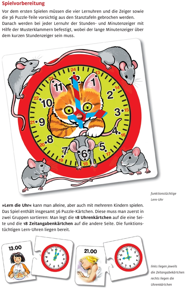 Lern die Uhr - Spielanleitung und Regeln für Kinder