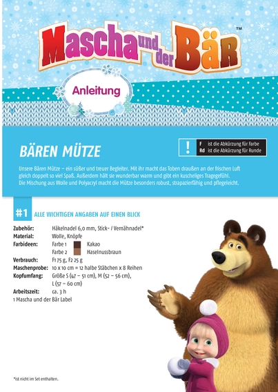 Mascha und der Bär - Anleitung zur Bärenmütze häkeln