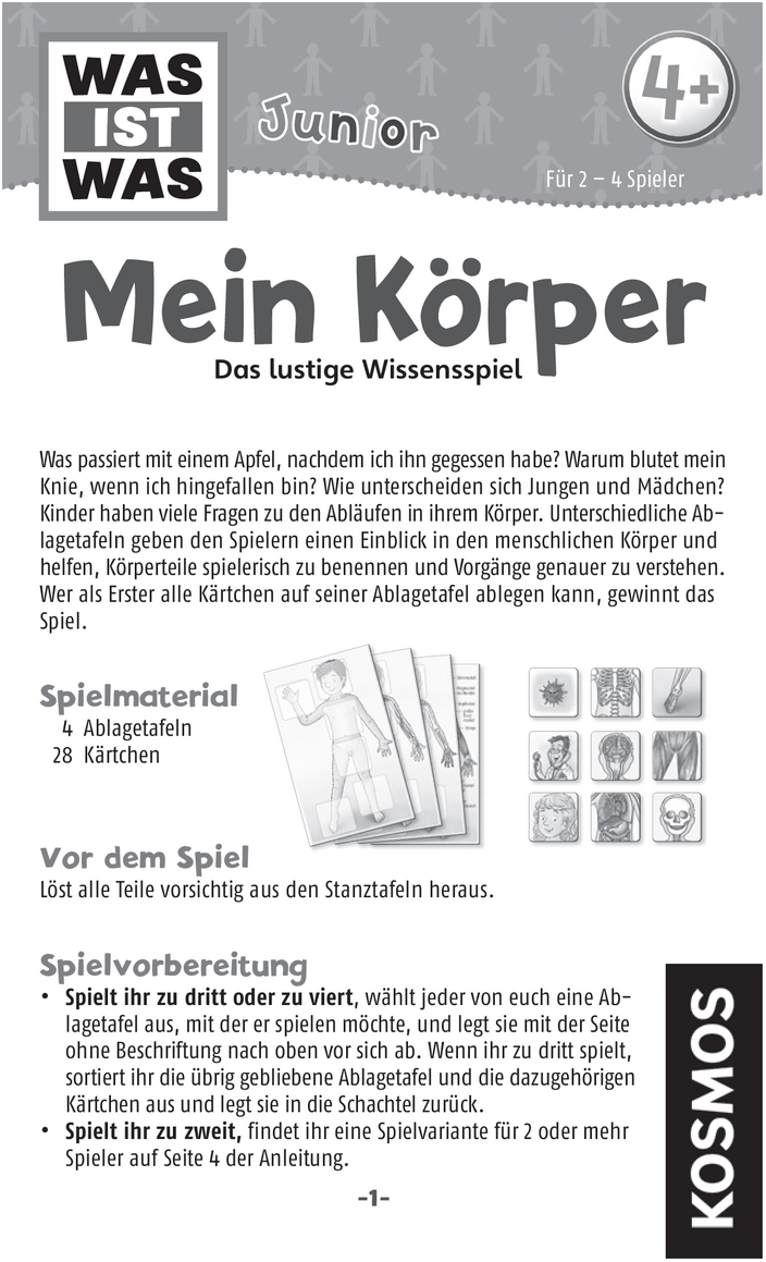 Mein Körper - Das lustige Wissensspiel für Kinder