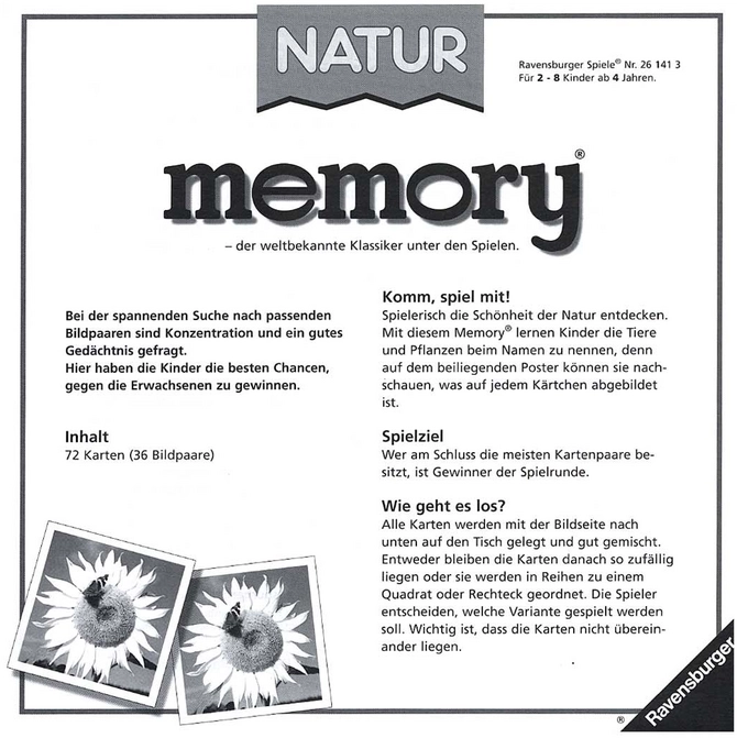 memory - Der weltbekannte Klassiker unter den Kinderspielen