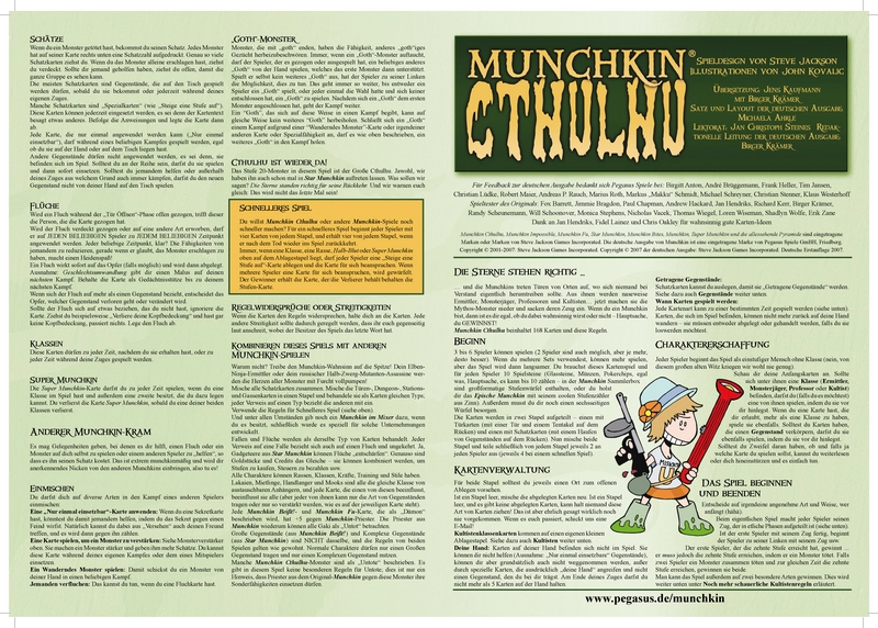 Munchkin Cthulhu - Spielanleitung und Regeln