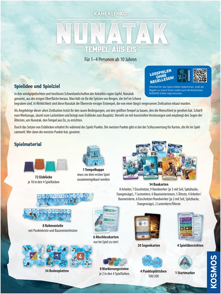 Nunatak - Tempel aus Eis: Brettspiel Anleitung und Spielregeln