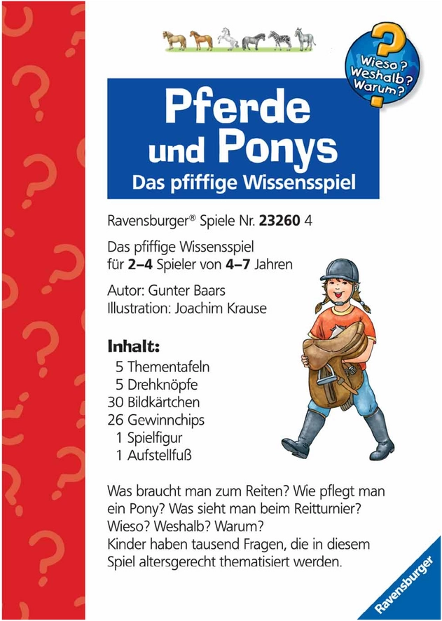 Pferde und Ponys - Das pfiffige Wissensspiel