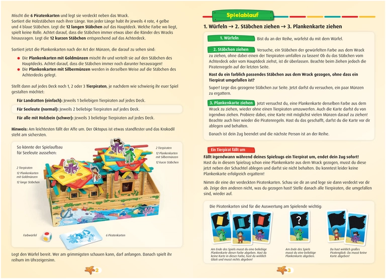 Piraten Mikado - Das spannende Würfelspiel für kleine Piraten